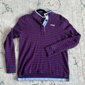 Vineyard Vines Blue and Red Quarter Pullover 100% Cotton